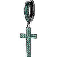 monorecchino amen in argento con croce e zirconi 