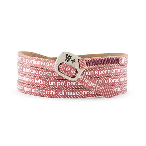 Bracciale unisex in pelle con frase Vasco
