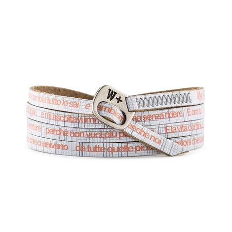 Bracciale unisex in pelle con frase Vasco