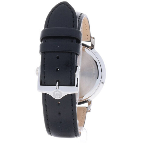 Bulova Orologio Cronografo Uomo 96B262 – Quarzo, Cassa Acciaio 41mm, Cinturino In Pelle Nera, Quadrante Con Dettagli Rossi, Impermeabile 30m