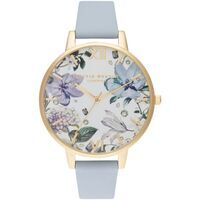 bejewelled florals - big dial chalk blue & gold