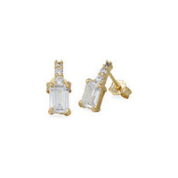 oercchini con zirconi in oro giallo 9 kt
