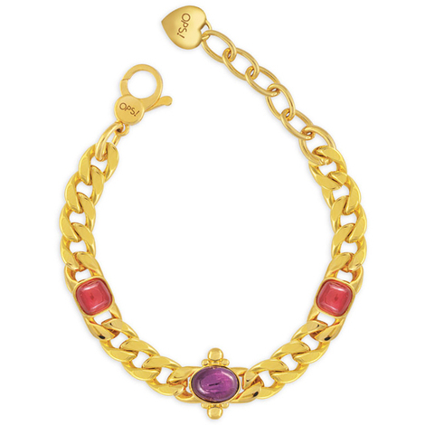 Bracciale Ops in ottone placcato oro 24kt