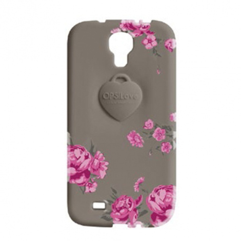 COVER OPSOBJECTS FLOWER SAMSUNG S4 GRIGIO