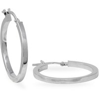 orecchini a cerchio canna quadrata oro bianco 9kt 