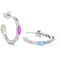 orecchini a cerchio in argento 925 con zirconi 