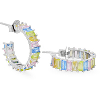 orecchini a cerchio in argento 925 con zirconi