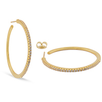 orecchini a cerchio in argento 925 con zirconi