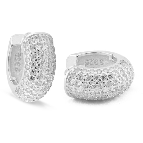 Orecchini a cerchio in argento 925 con zirconi