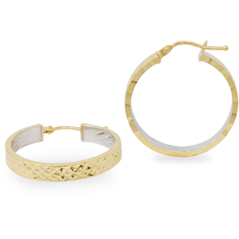 Orecchini A Cerchio Oro Giallo 9kt Da 20 Mm | Tappo | Gioielli Old English In Confezione Regalo - 4