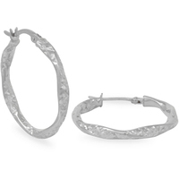 orecchini a cerchio in oro bianco 18kt diamantati