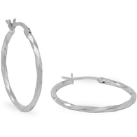 orecchini a cerchio in oro bianco 18kt diamantati