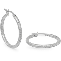 orecchini a cerchio in oro bianco 9kt diamantati