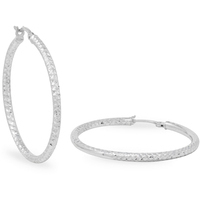 orecchini a cerchio in oro bianco 9kt diamantati