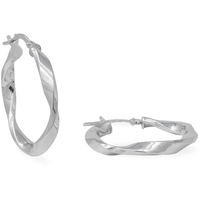 orecchini a cerchio in oro bianco 9kt torchon 