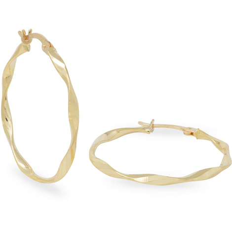 Orecchini a cerchio in oro giallo 18Kt torchon 