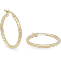 orecchini a cerchio in oro giallo 9kt diamantati