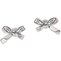 orecchini a lobo in argento con fiocco armani 