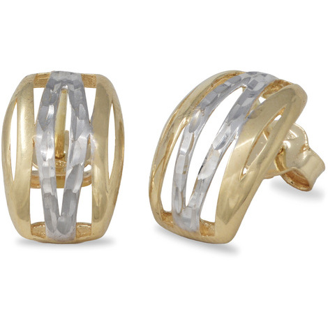 Orecchini a lobo in oro 18Kt bicolore SarniOro