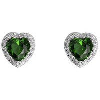 orecchini argento  cuore smeraldo feelings jewels