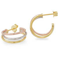 orecchini cerchio tre colori dell'oro 9kt sarnioro