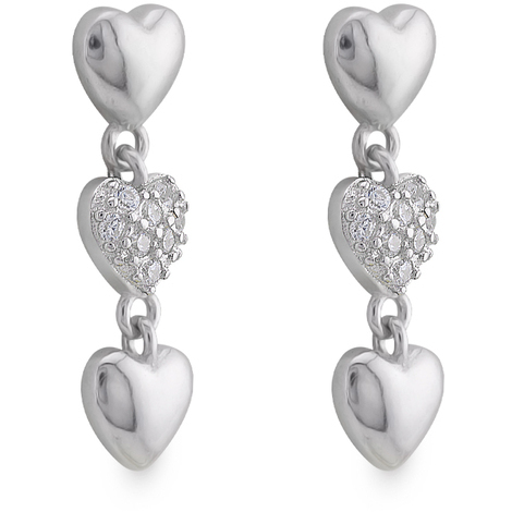 Orecchini A Cuore In Argento Sterling 925 – HANFLY – 7x5mm – Gioiello Regalo In Scatola