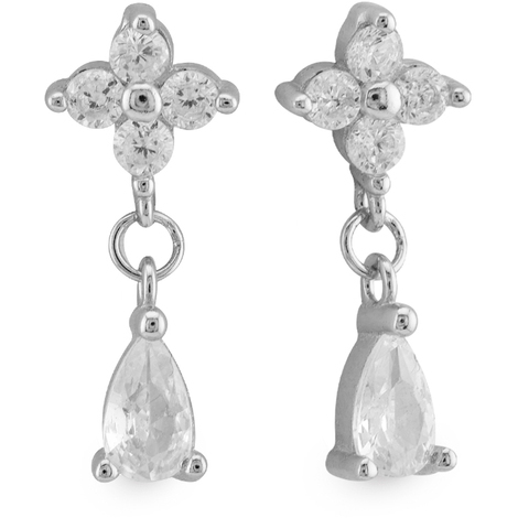 Orecchini con fiore in argento 925