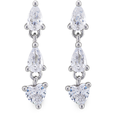 Orecchini Pendente In Argento 925 Rodiato Con Zirconia: Lo Splendore Dei Classici - 5