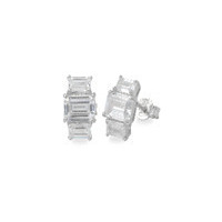 orecchini con zirconi in oro bianco 9 kt