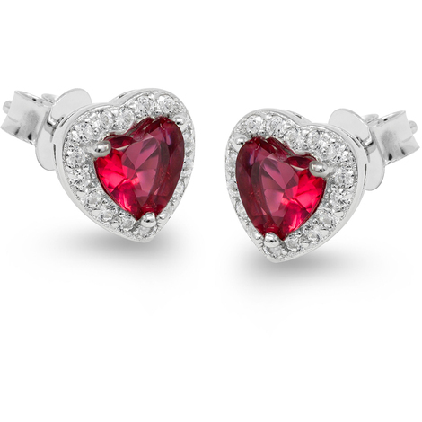 925 Argento Sterling Cuore Orecchini Con Smaltato Ricoperto