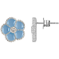 orecchini da donna in argento fiore con pietre jl
