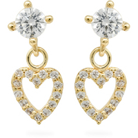 orecchini da donna in oro giallo 9kt con cuoricino
