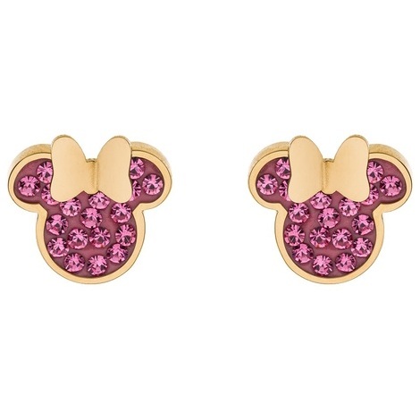 Orecchini Disney Minnie in acciaio rosa