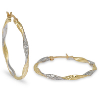 orecchini donna a cerchio bicolore in oro 18kt 