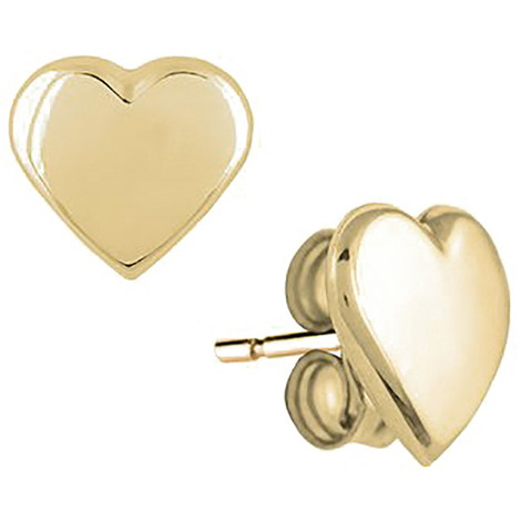 Orecchini donna a forma di cuore in oro 9kt
