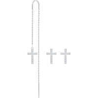 orecchini donna gioielli swarovski mini cross 5372876