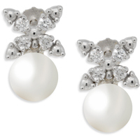 Elementi da donna in oro 9 kt oro bianco diamante cluster