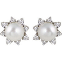 orecchini eureka in oro 9 kt con perla e diamanti
