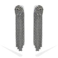 orecchini evita in ottone con cristalli bianchi