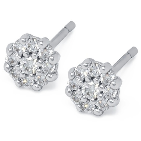 ORECCHINI FIORE IN ORO BIANCO E DIAMANTI