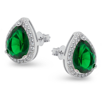 orecchini goccia in argento925 color smeraldo