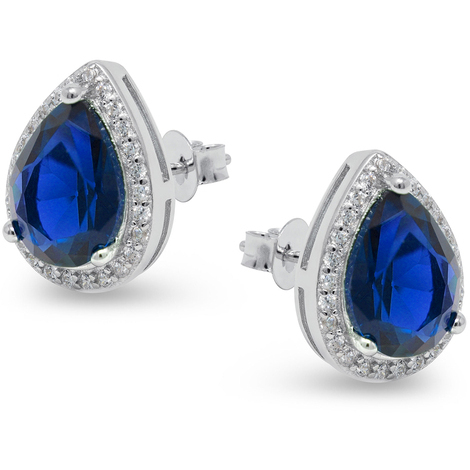 Orecchini goccia in argento925 color zaffiro