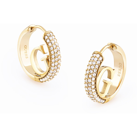 Orecchini in acciaio a cerchio con zirconi Guess 