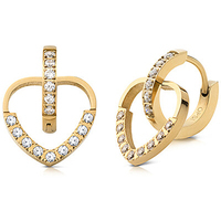 orecchini in acciaio con cuore e pietre ops 