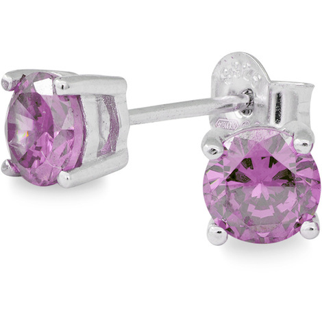 Orecchini in argento Sterling 925 con cristalli di zirconia cubica, da donna e Argento, colore: Oro rosa