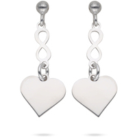 orecchini in argento 925 con cuore e infinito