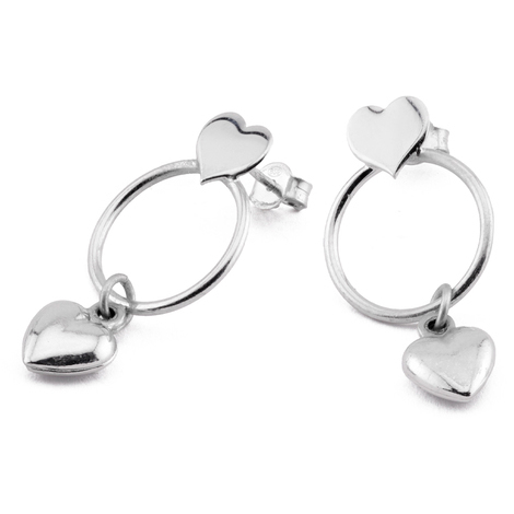 Orecchini in argento 925 con pendente cuore