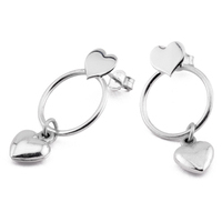 orecchini in argento 925 con pendente cuore