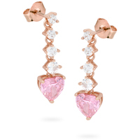 orecchini in argento925 con cristalli e cuore