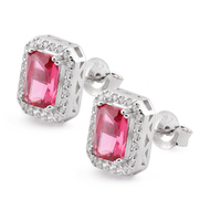 orecchini in argento925 con cristallo color rubino